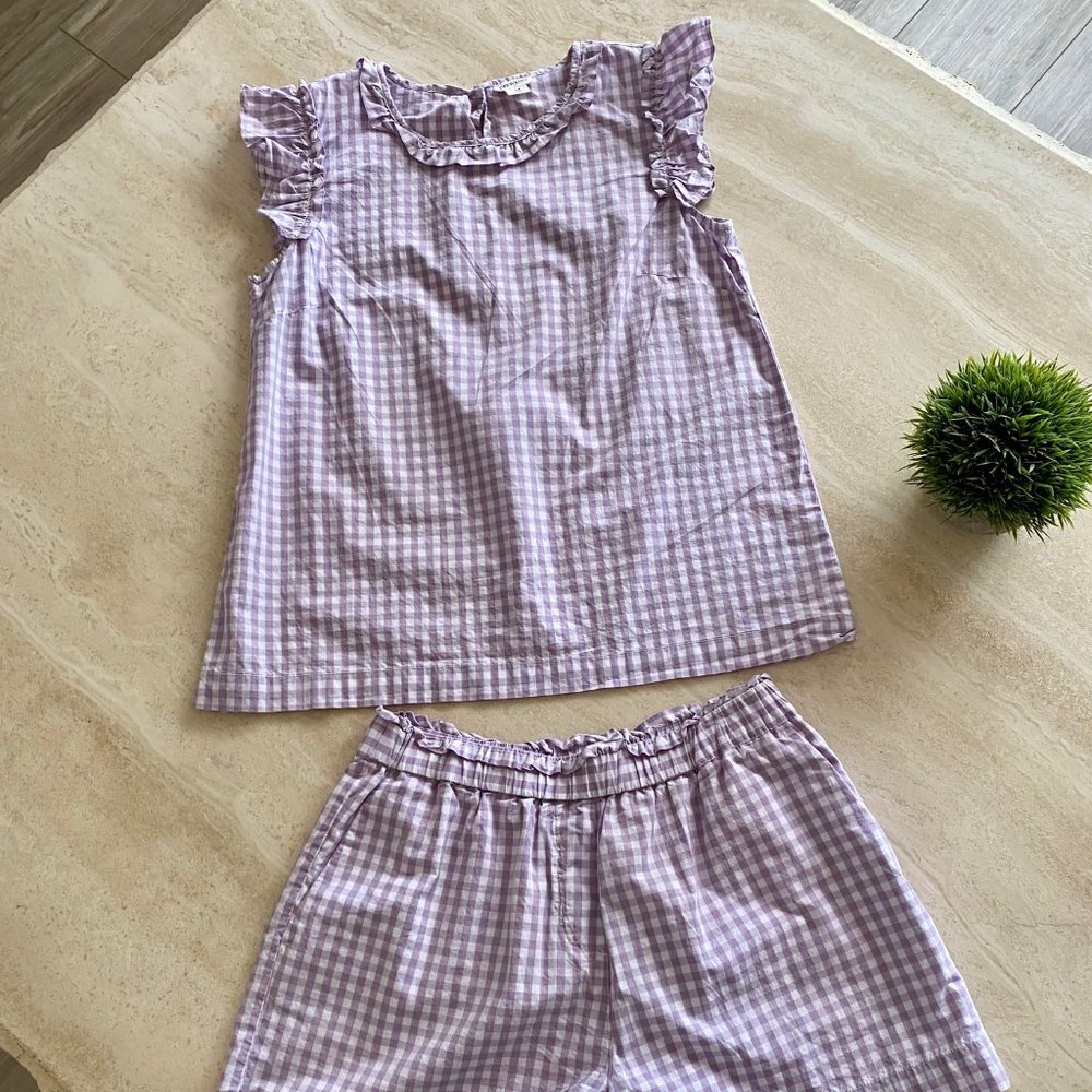 Crewcuts Purple Gingham Matching Set Girls 14